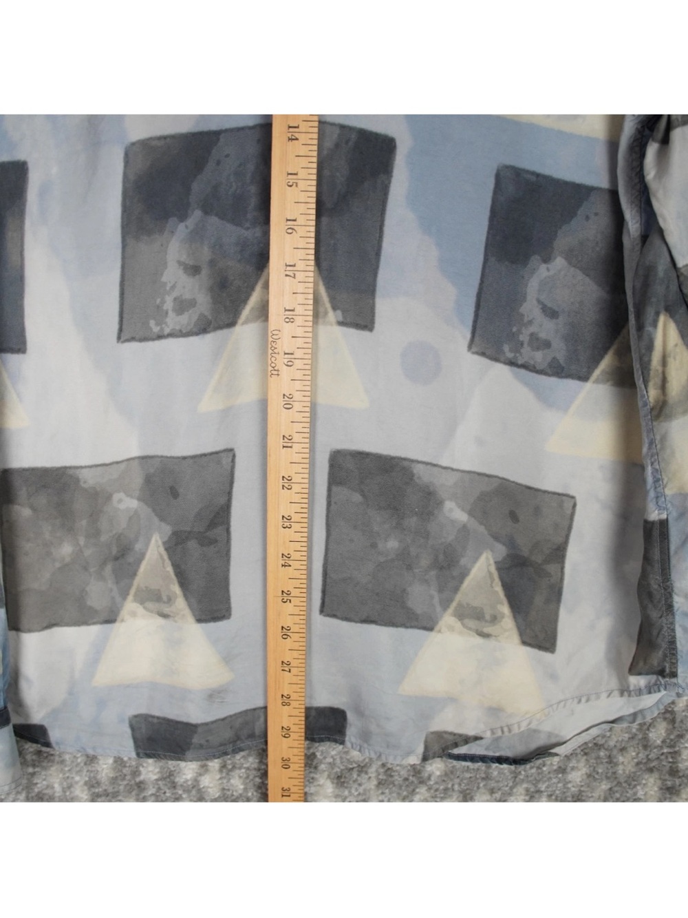 GIORGIO ARMANI Black Label Cupro Shirt Mens 16.5 42 Runway SS20 Geometric $1295 - Picture 11 of 16